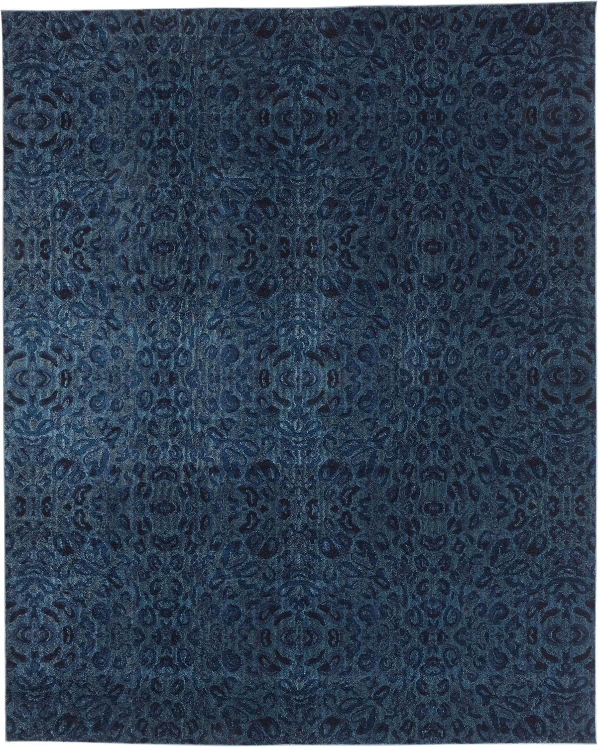 Meera Deep Teal and Ink Blue Rug by BD Fine