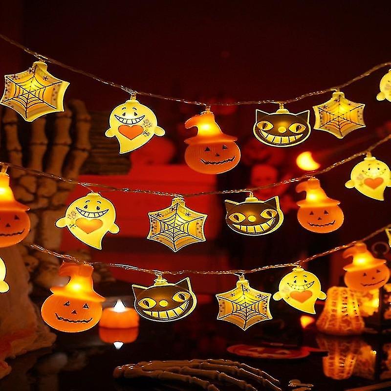 2023 Halloween String Lights Pumpkin Lights String Ghost Festival Decoration Lights 10ft 20led