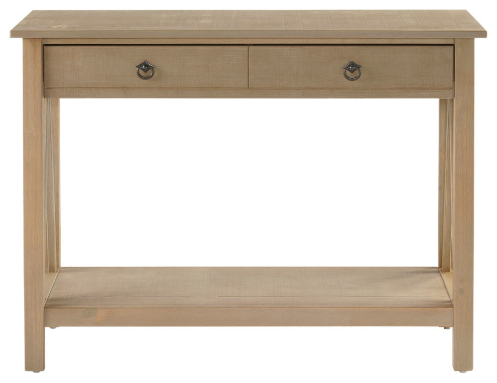 Titian Rustic Gray Console Table   Transitional   Console Tables   by Linon Home Decor Products  Houzz