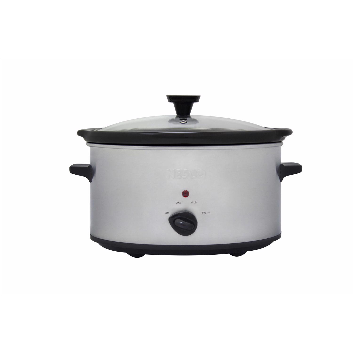 Nesco 8 qt Black/Silver Stainless Steel Slow Cooker