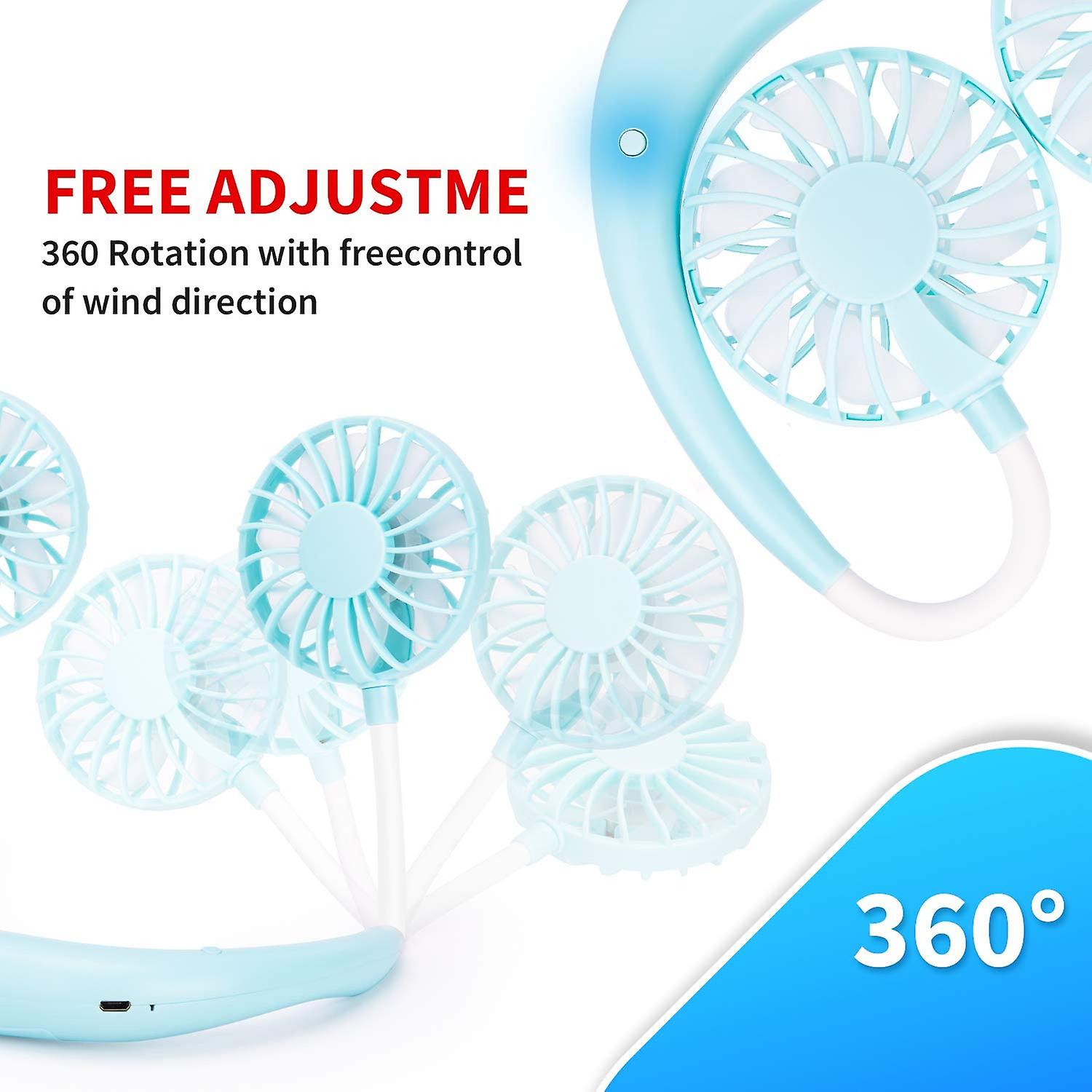 Personal Portable Neck Fan Hands Free Mini Lazy Usb Neck Fan 360 Degree Rotation Portable Cooling Fan Suitable For Office Household Travel Room Outdoo