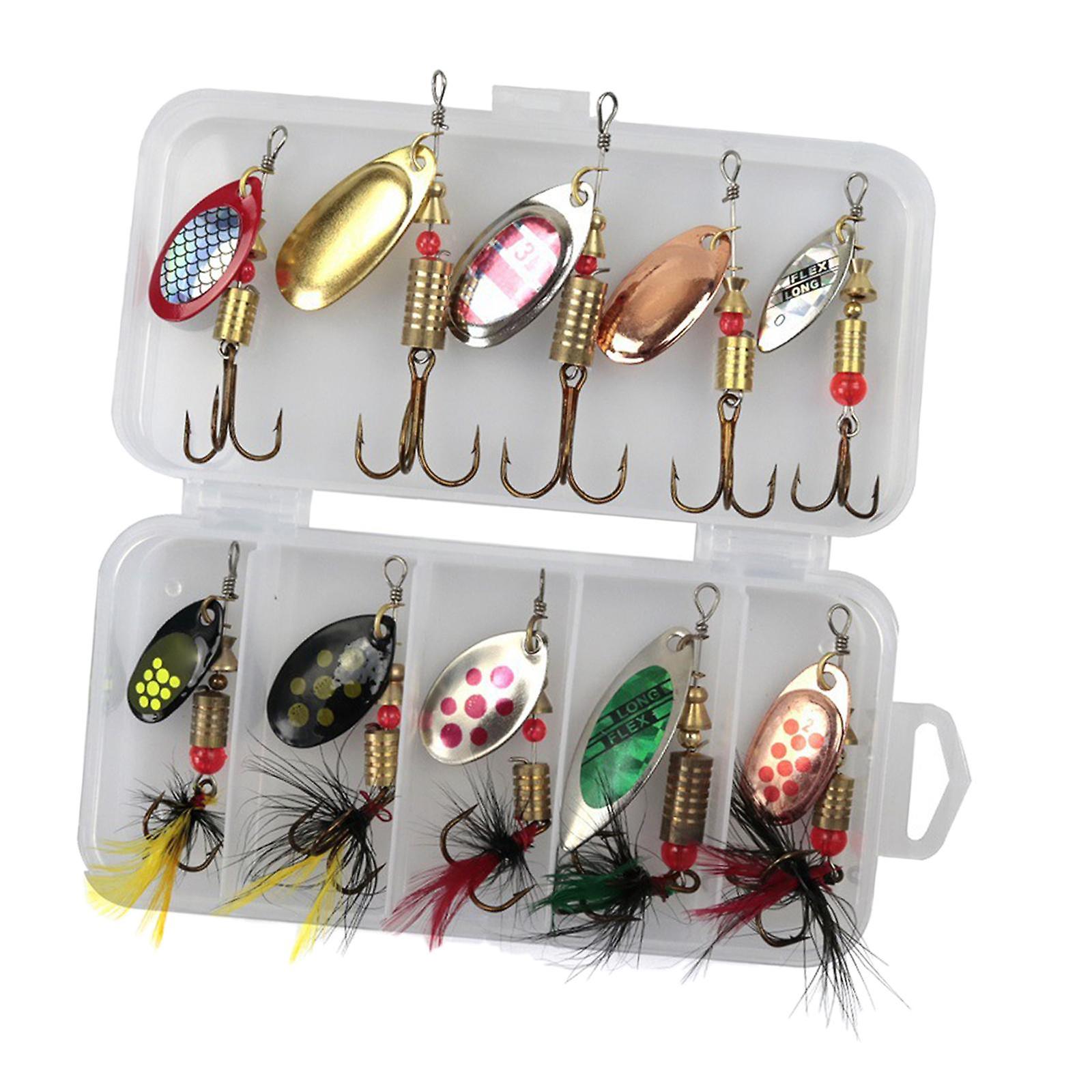 10 Pieces Fishing Lures Spinnerbait Hard Metal Spinnerbaits For Pike Walleye Style A