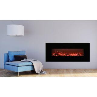 EdenBranch 50 in. LED Wall-Mounted Electric Fireplace with Log Wood Effect 141002