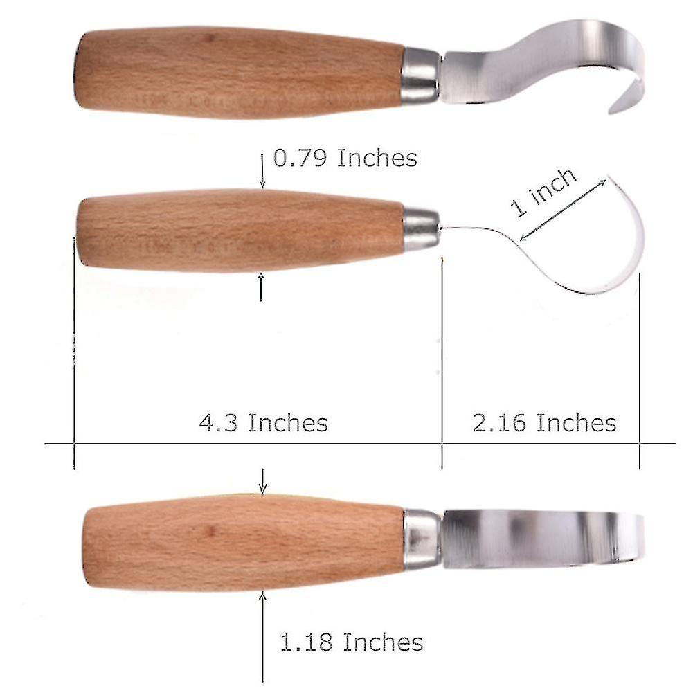 Carving Knife， Tool Chip Carving Knife Paring Knife With Knife Sleeve + Hook Knife， Wood Carving Kit For Spoon Bowl Cup Woodworking