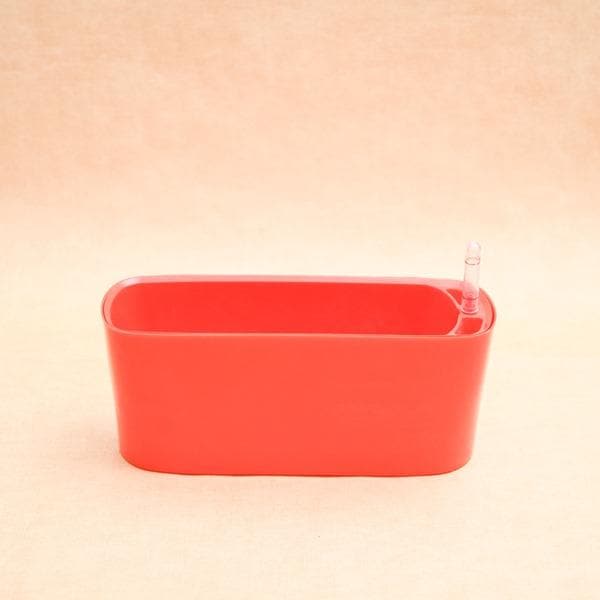 12 inch (30 cm) GW 04 Self Watering Rectangle Plastic Planter (Red)