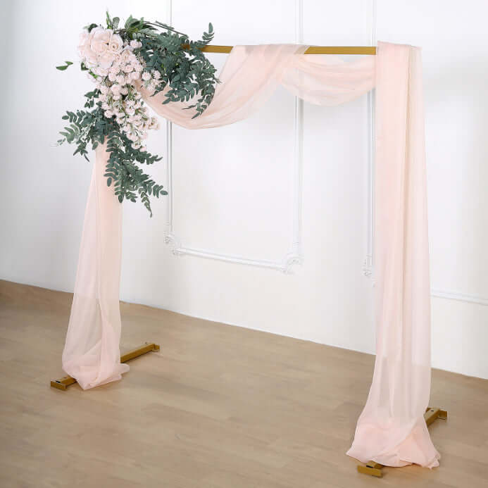 Blush Sheer Organza Wedding Arch Draping Fabric, Long Curtain Backdrop Window Scarf Valance 18ft