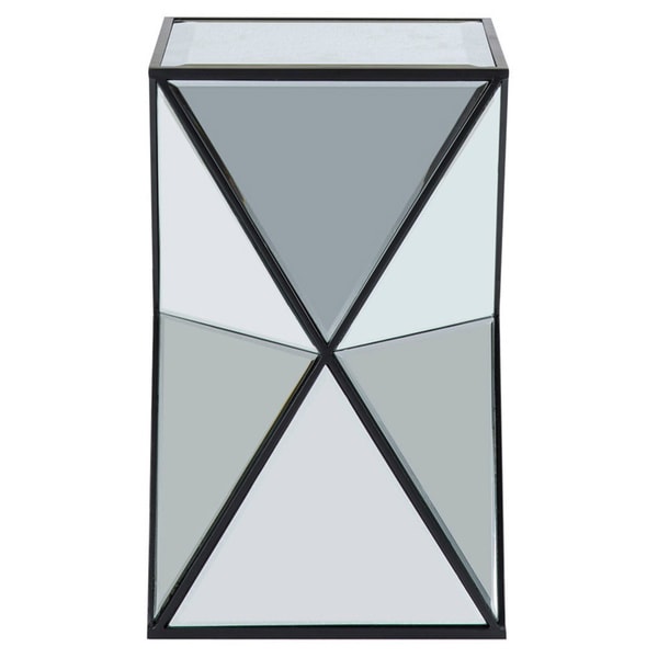 Silver Orchid Harlow Blick Silver Angular Mirror Accent Table