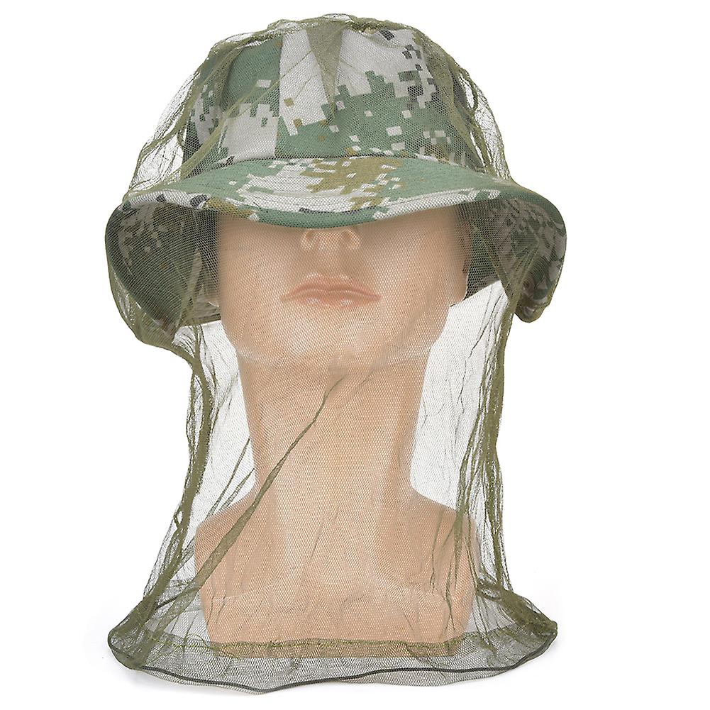 5pcs Outdoor Anti-dust Breathable Anti-mosquito Mesh Hat Insect Prevention Net Anti-bee For Fishing Travelgreen