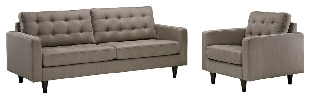 Modway Empress Armchair and Sofa Set of 2   Midcentury   Living Room Furniture Sets   by PARMA HOME  Houzz