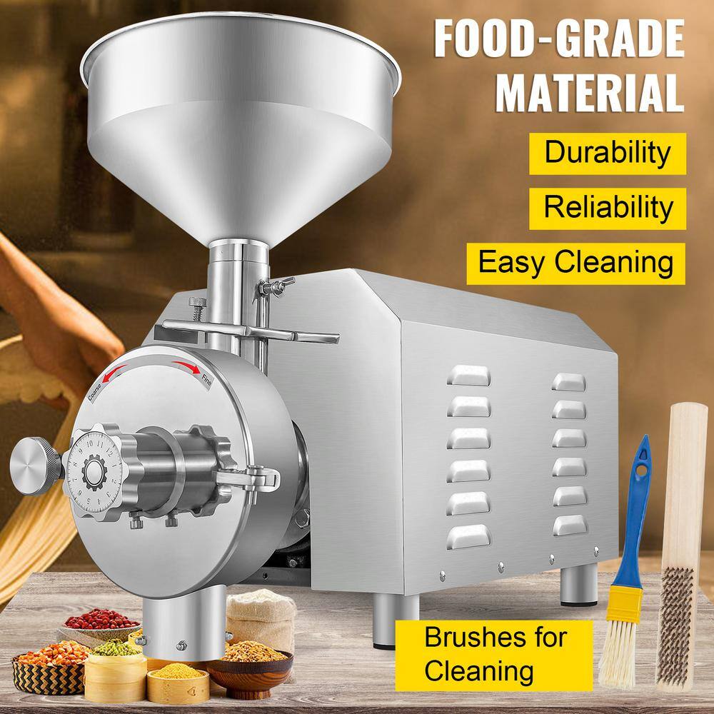 VEVOR Soybean Grinder Commercial Grinding Machine for Spices 3000 W Corn Mill Grinder 50-60 KgH Stainless Steel Corn Grinder DDMFJ3000WMB00001V1