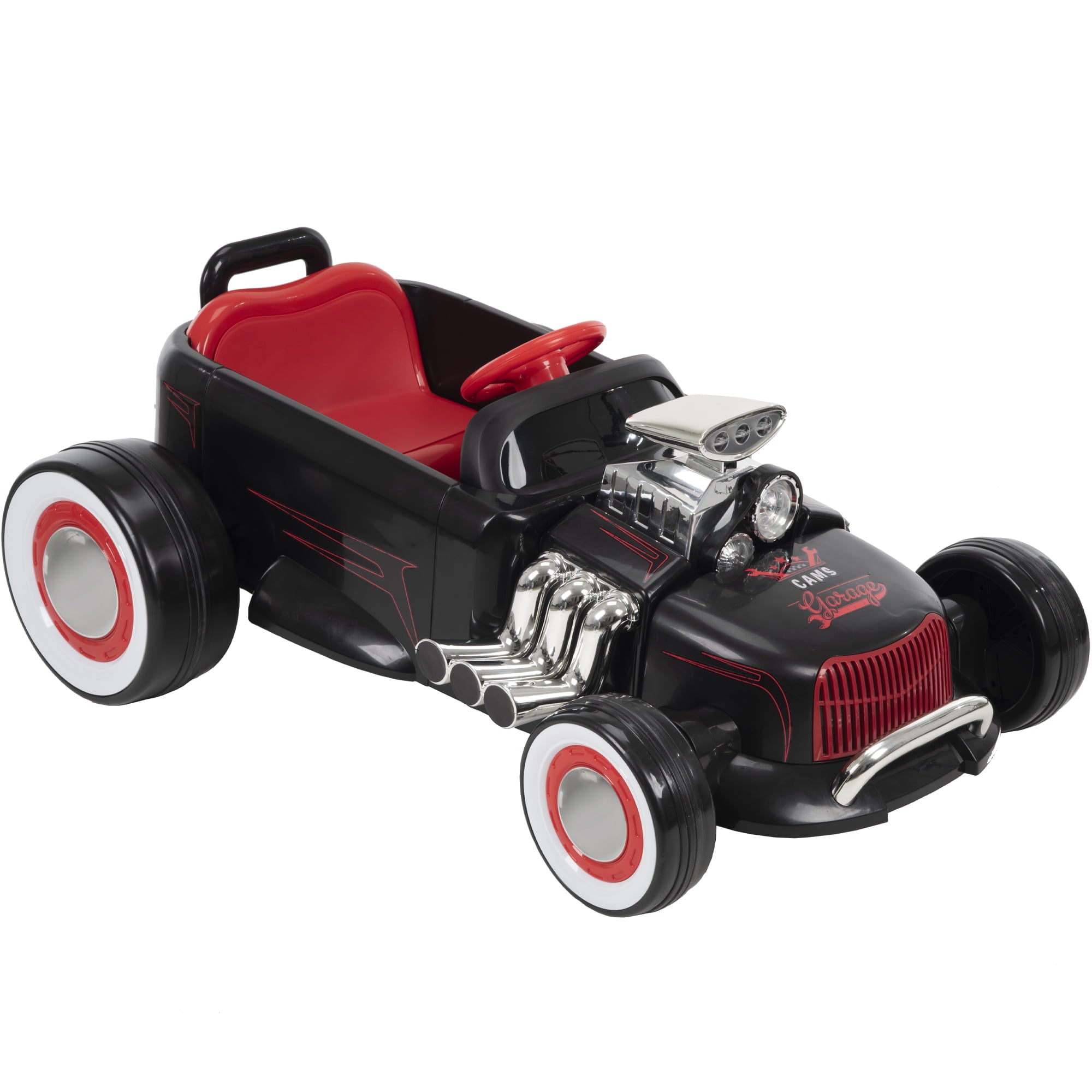 Huffy 6V Hot Rod Racer Boys' Ride-On Electric Car for Kids, Black