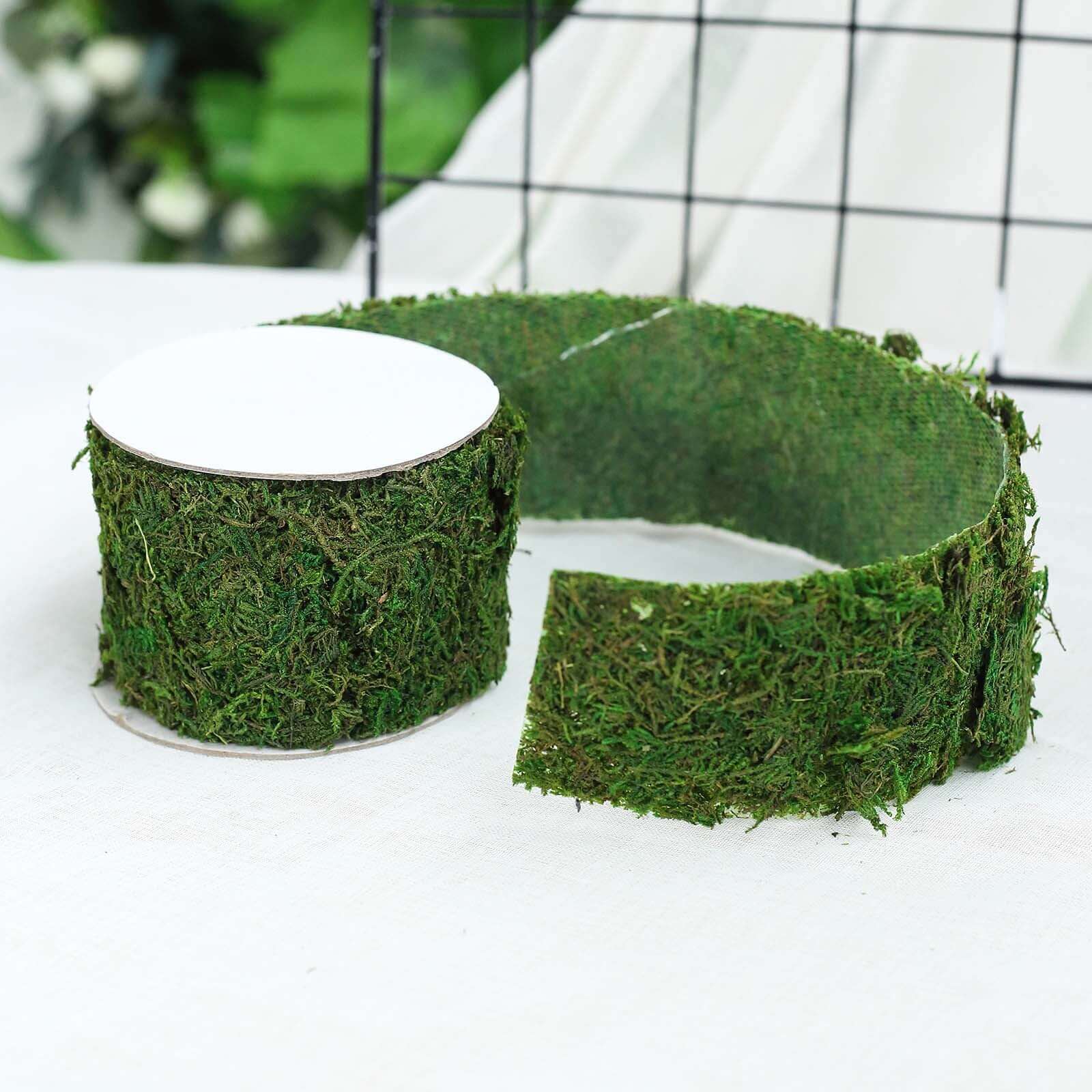 Green Preserved Moss Ribbon Roll, DIY Craft Ribbon 4ft 2