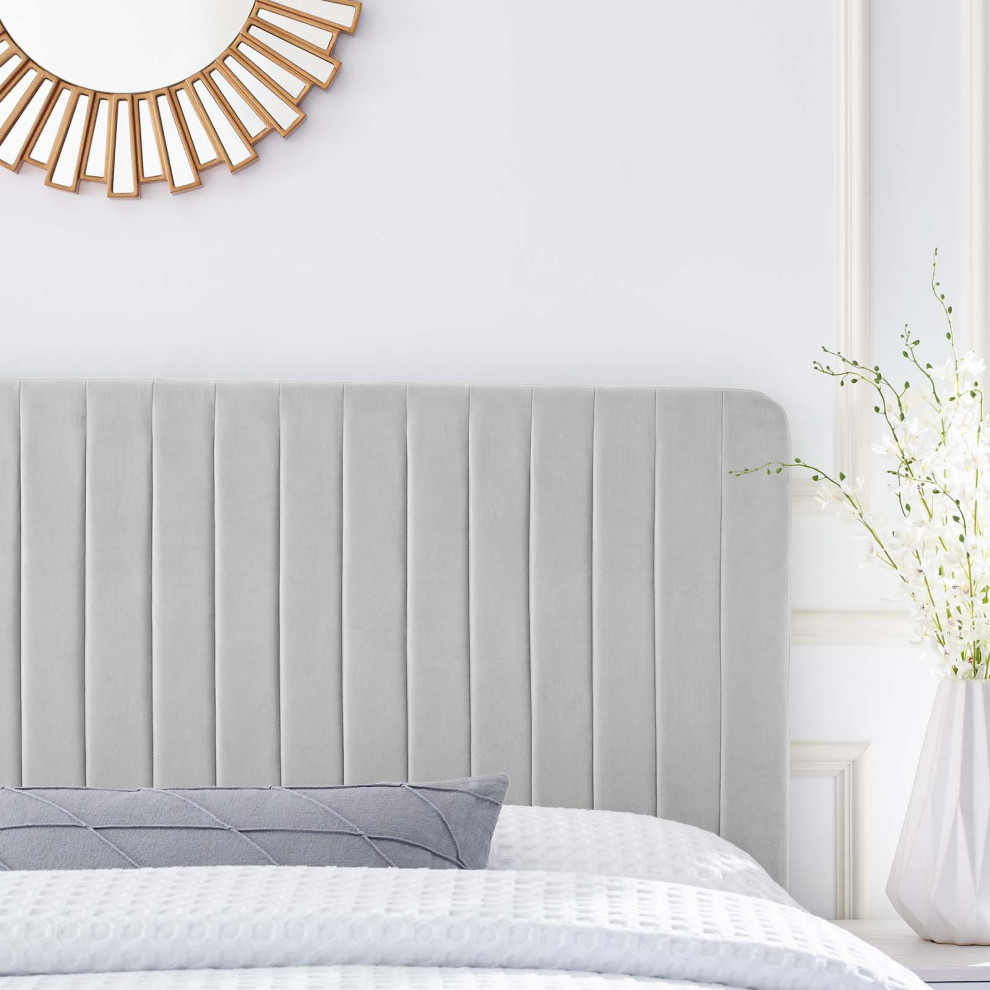 Milenna Channel Tufted Performance Velvet Full/Queen Headboard   Transitional   Headboards   by Modway  Houzz