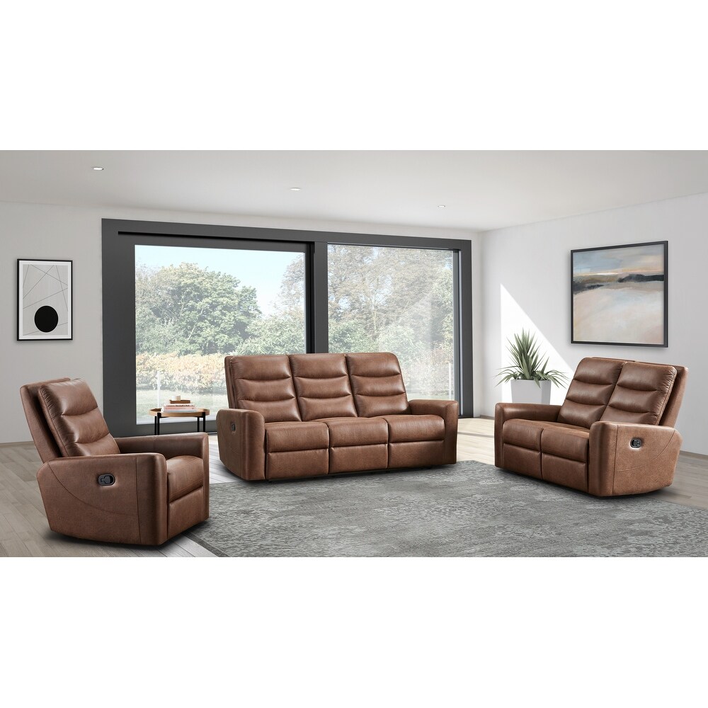 Abbyson Ford 3 Piece Fabric Manual Reclining Set