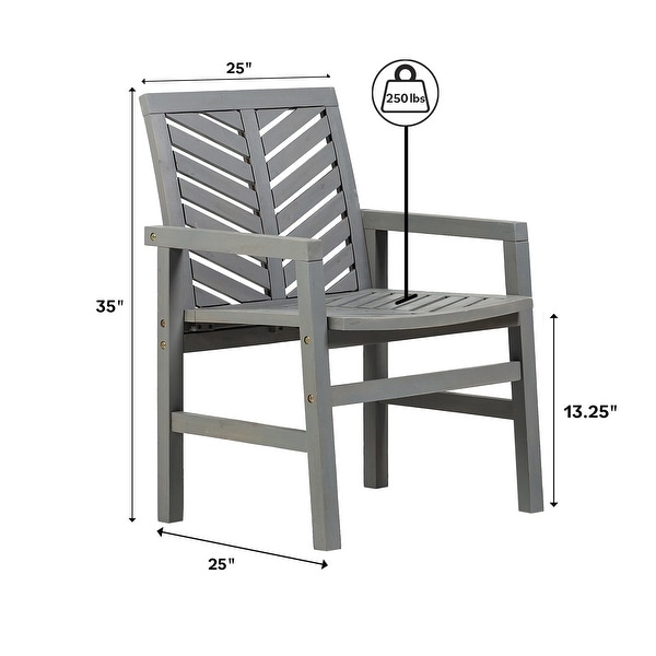 Middlebrook Acacia Wood Chevron Patio Chair (Set of 2)