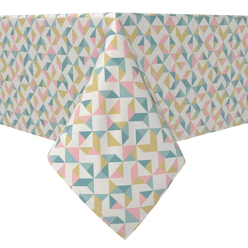 Square Tablecloth， 100% Cotton， 60x60， Abstract Geo Print