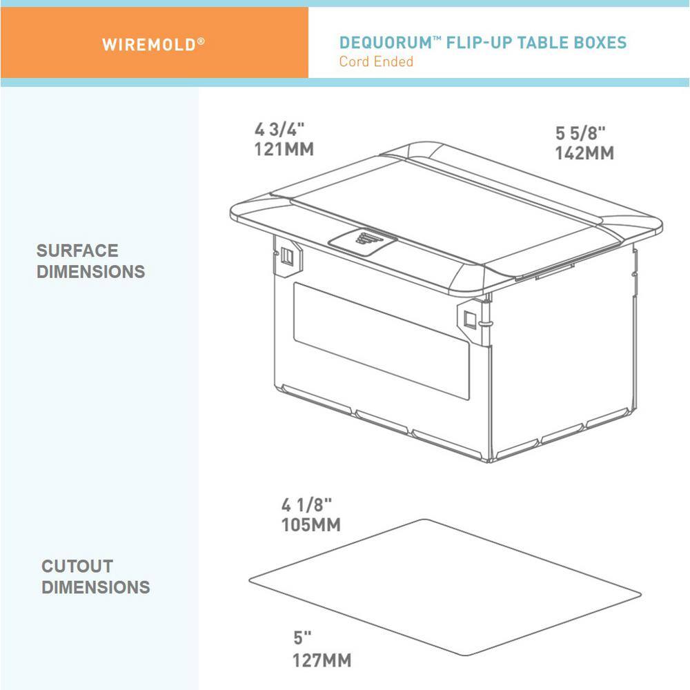 Legrand deQuorum Pop Up Countertop Box with 15 Amp Tamper Resistant Receptacle and 6 ft. Cord Stainless Steel DQFP15ST