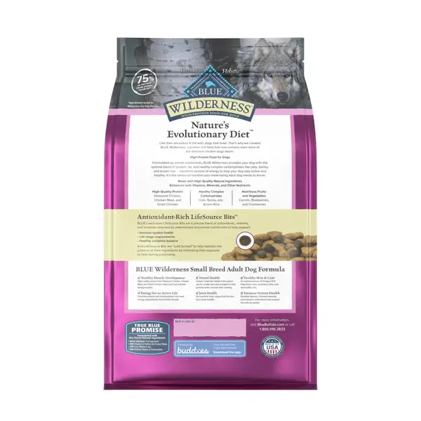 Blue Buffalo Wilderness 4.5 lb Chicken High Protein Small Breed Adult Dry Dog Food Wholesome Grains