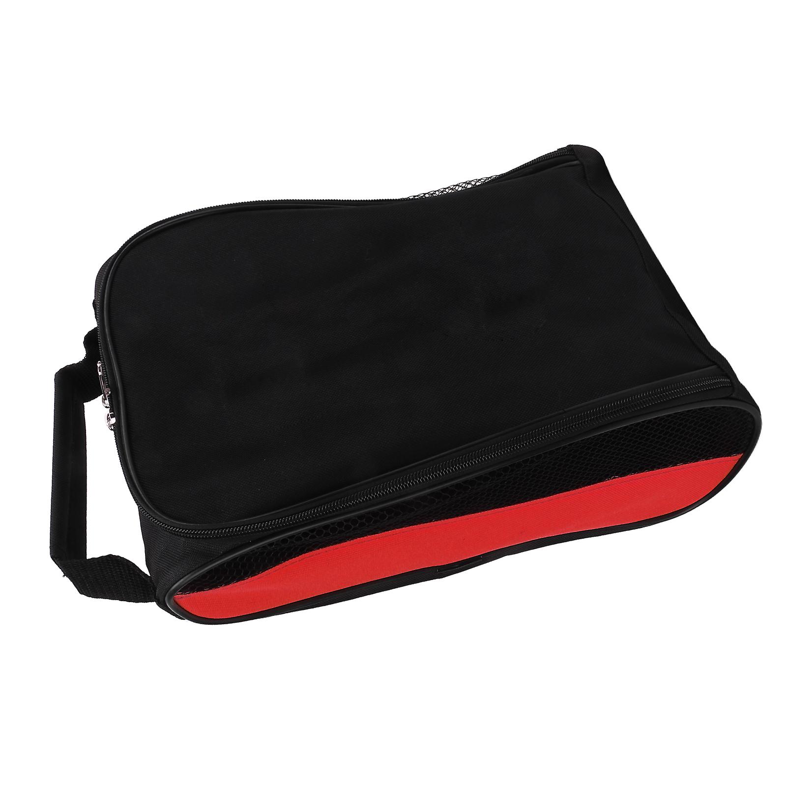 Dominant 1 Golf Shoe Bag Sports Gear Carring Pouch Golf Travel Storage Bag With Ventilation For Outdoor(black Red )