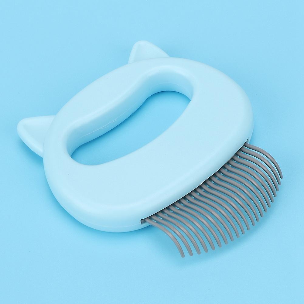 Pet Cat Dog Massage Shell Comb Grooming Hair Removal Shedding Cleaning Brush (blue)