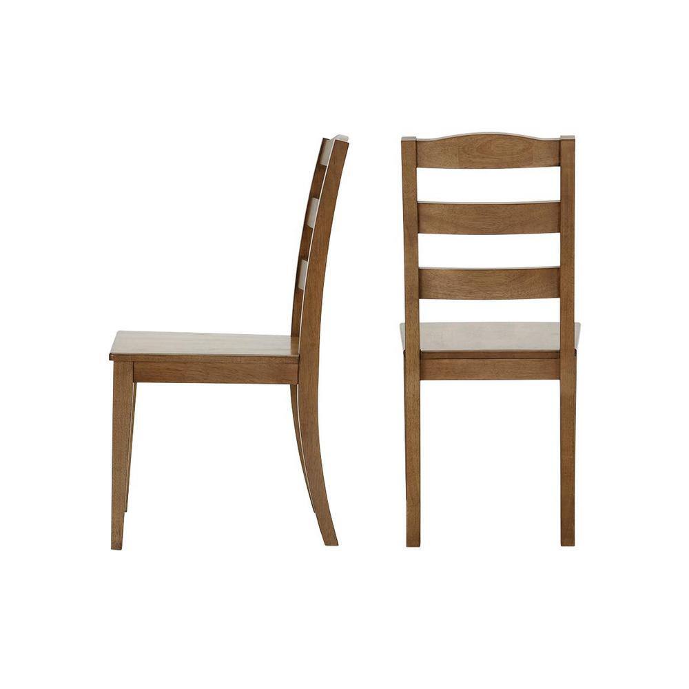 StyleWell Patina Oak Finish Dining Chair with Ladder Back (Set of 2) (17.72 in. W x 36.77 in. H) SZP006-4