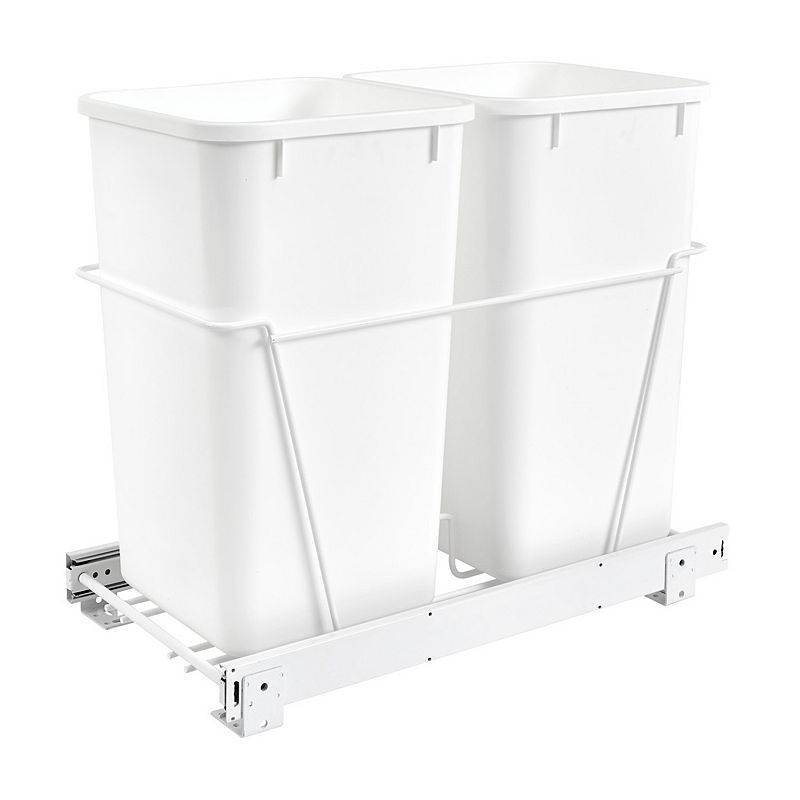 Rev-A-Shelf Double Pull Out Kitchen Cabinet 27 Quart Trash Can， RV-15PB-2