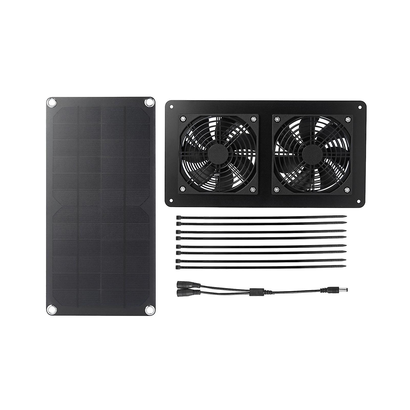 10w 12v Solar Panel Exhaust Fan Set For Pet Houses Greenhouses Chicken Coops