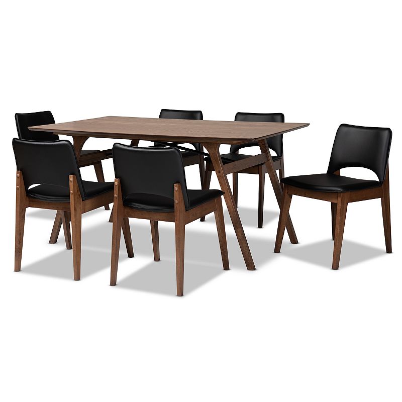 Baxton Studio Afton Dining Table and Chair 7-piece Set