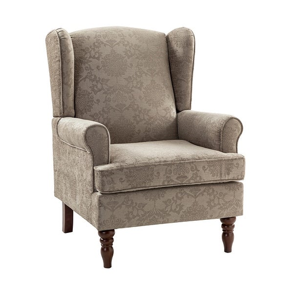 Epimethis Traditional Fabric Accent Armchair with Turned Legs by HULALA HOME