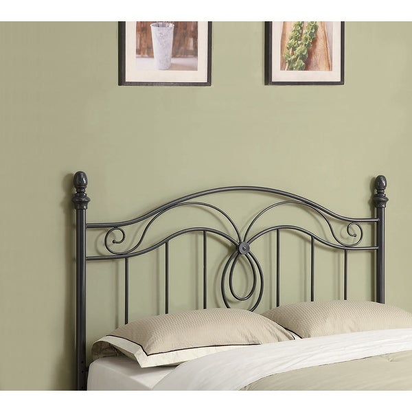 Coaster Furniture Evan Dark Grey Full/Queen Scroll Metal Headboard - - 12496153