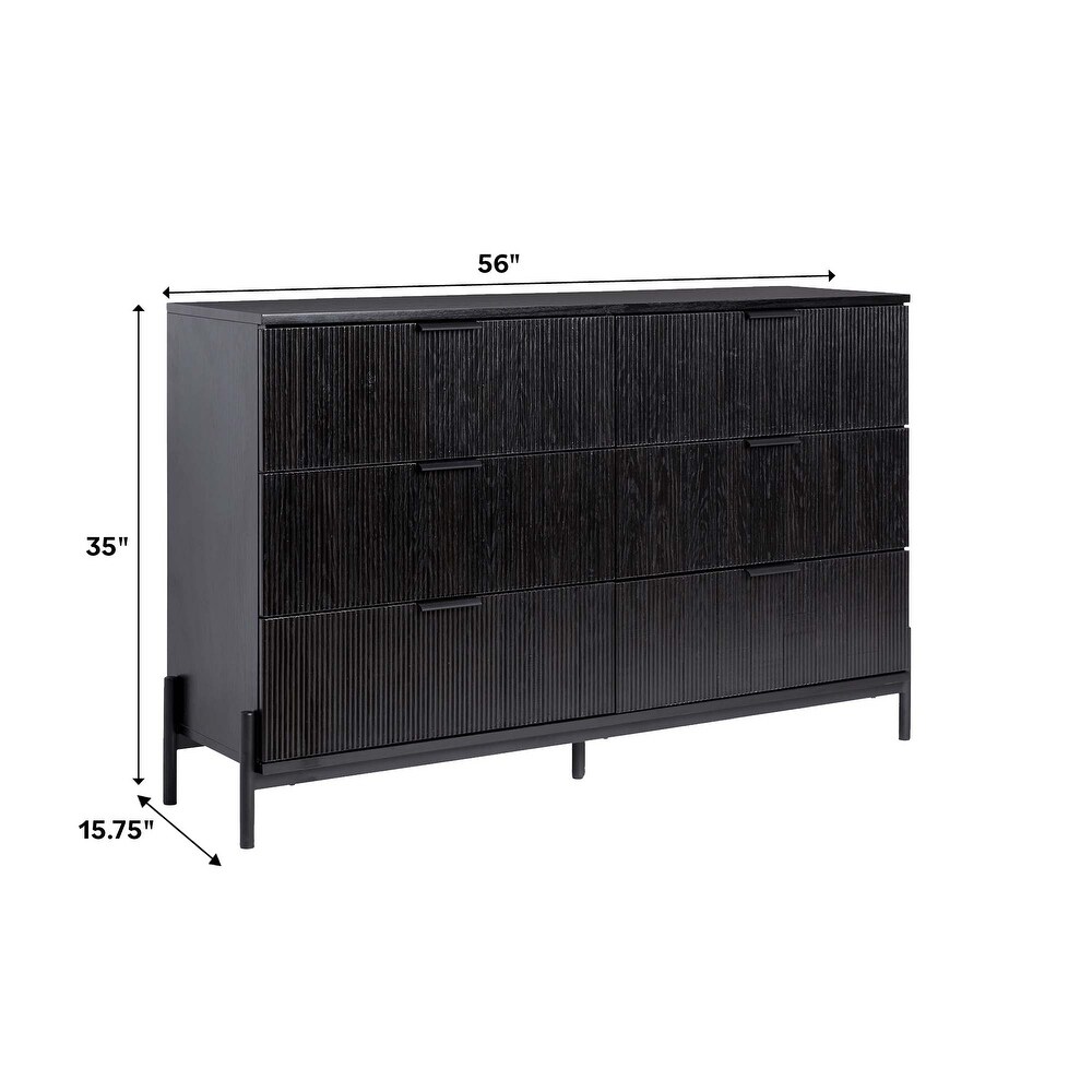 Middlebrook Designs Six Drawer Chest with Reeded Drawer Fronts