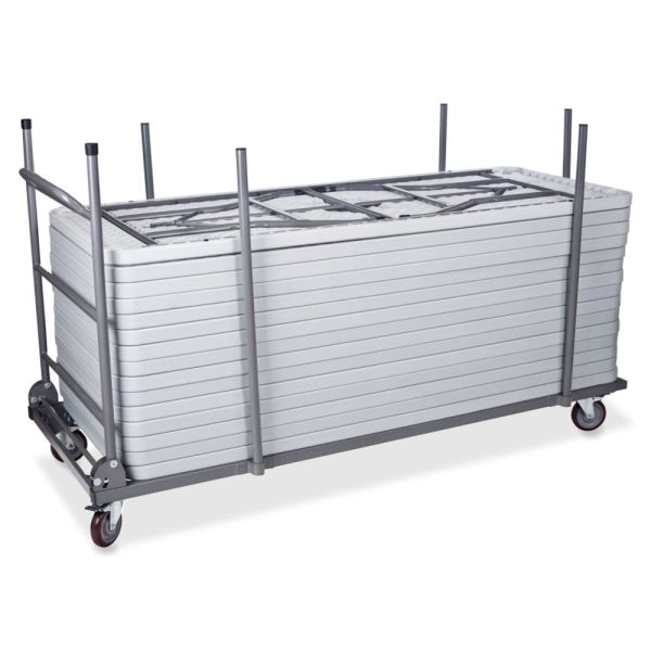 Lorell Blow Mold Rectangular Table Trolley Cart