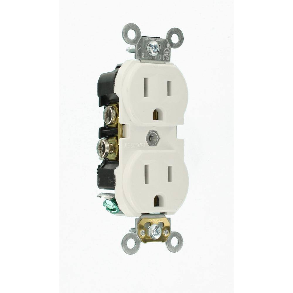 Leviton 15 Amp Commercial Grade Duplex Outlet White R62-CBR15-00W