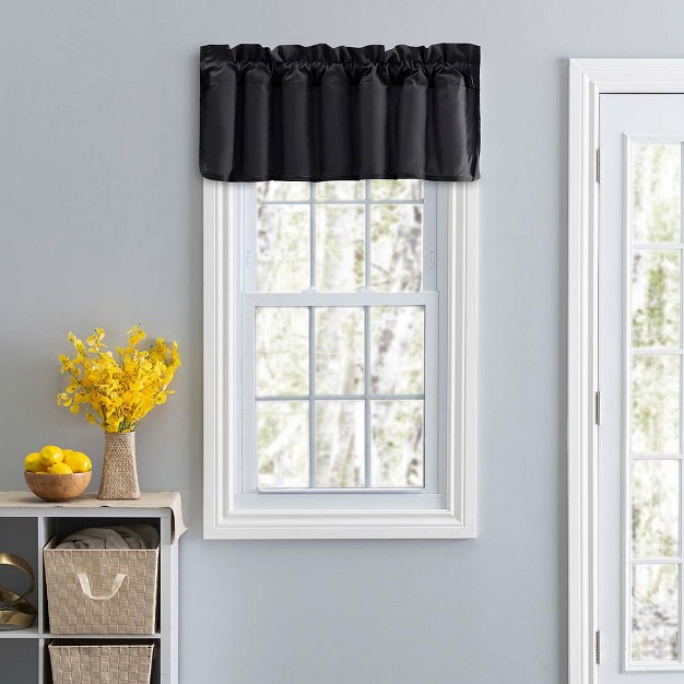 Rod Pocket High Quality Fabric Lined Swag Set Filler Valance 42 quot x13 quot Black