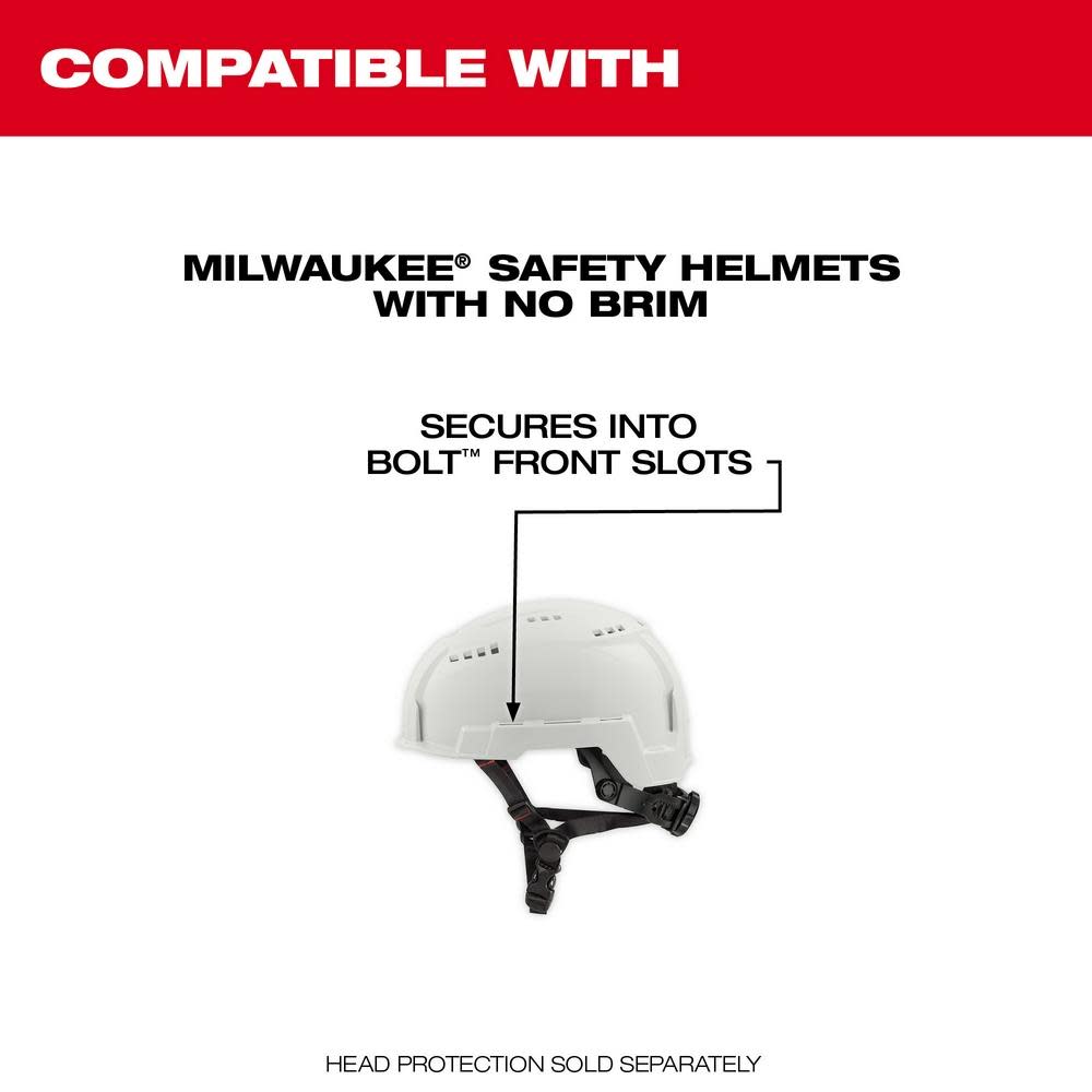 Milwaukee BOLT Full Face Shield Clear Dual Coat Lens Compatible with Milwaukee Safety Helmet No Brim