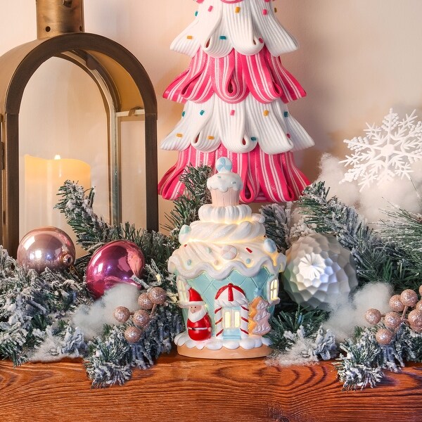 National Tree Company 8 in. Santa Cake House with Lights