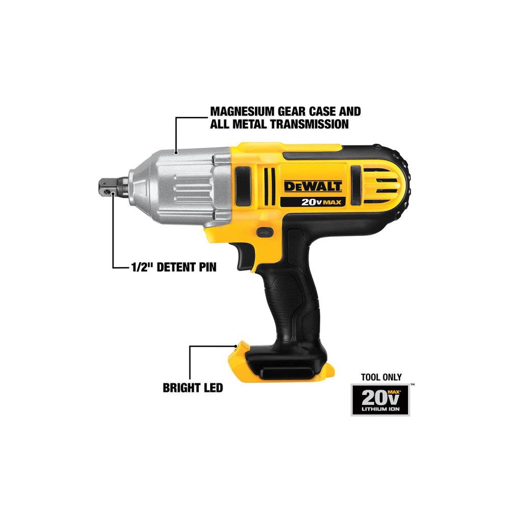 DCF889B20V MAX* Lithium Ion 1/2 Impact Wrench with Detent Pin (Tool Only) (DCF889B)