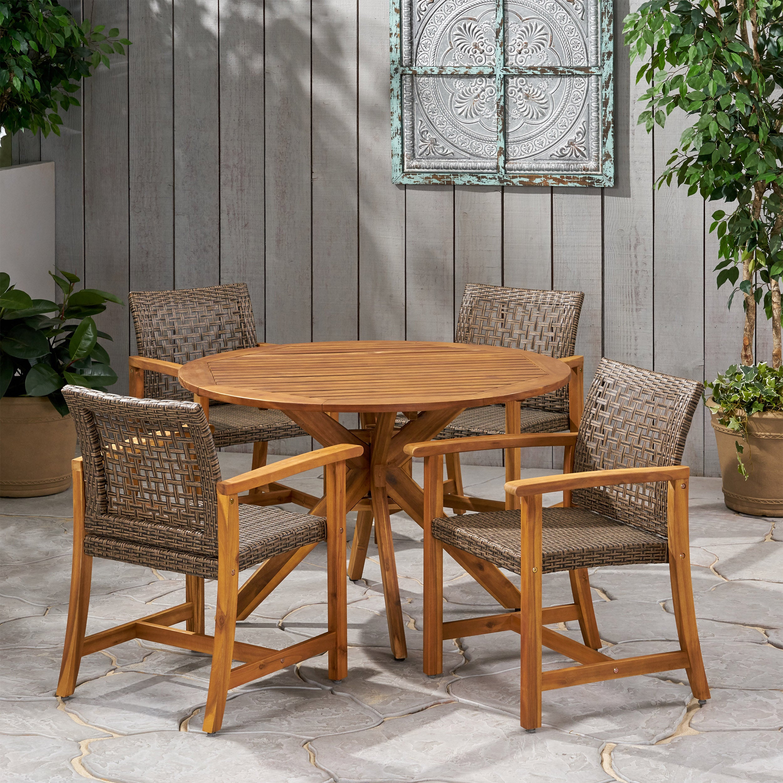 Pixie Outdoor 4 Seater Acacia Wood Dining Set