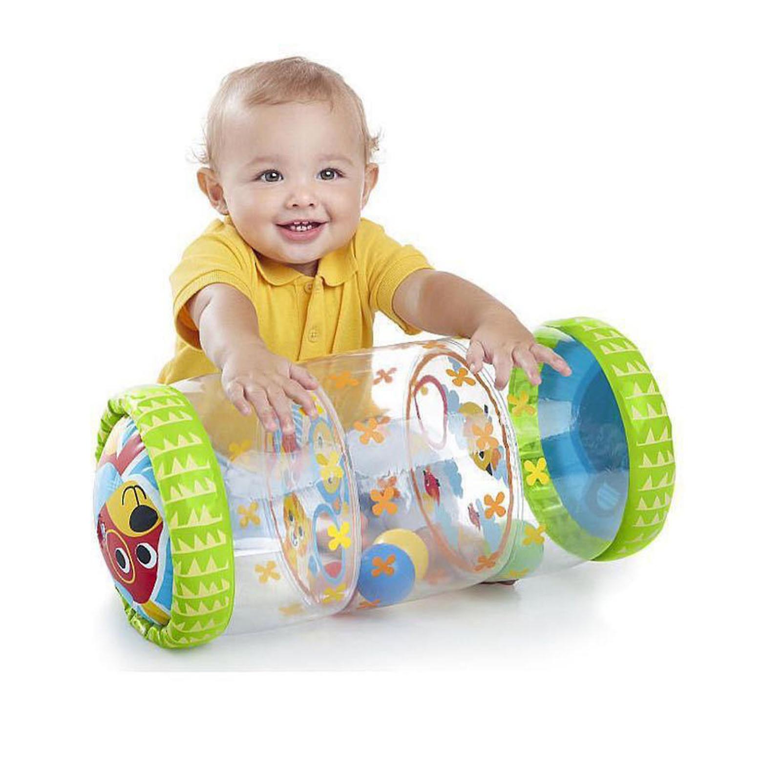 Infant Inflatable Roller PVC Early Development Crawling Toys with Balls and Bells for 3 Months To 3 Years Old Babies