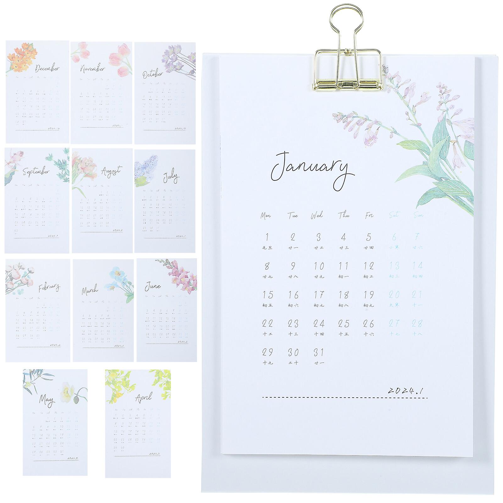 Desk Calendar 2024 Desk Calendar Ornament Small Desk Calendar Decor Desktop Calendar