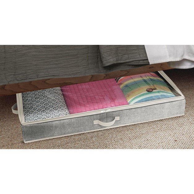 Mdesign Fabric Under Bed Storage Organizer Zippered Lid