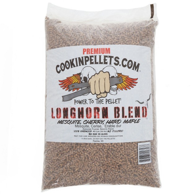 Cookinpellets 40 pound Longhorn Blend Premium Natural Grill Smoker Smoking Mesquite cherry maple Hardwood Wood Pellets 2 Pack