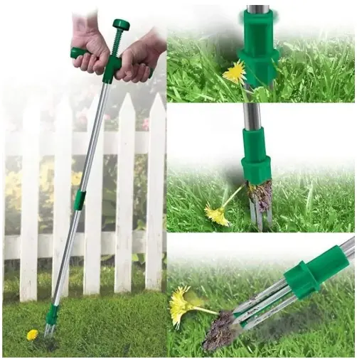 Weed Puller Stand Up Weeder Hand Tool Long Handle Garden Weeding Tool with 3 Claws