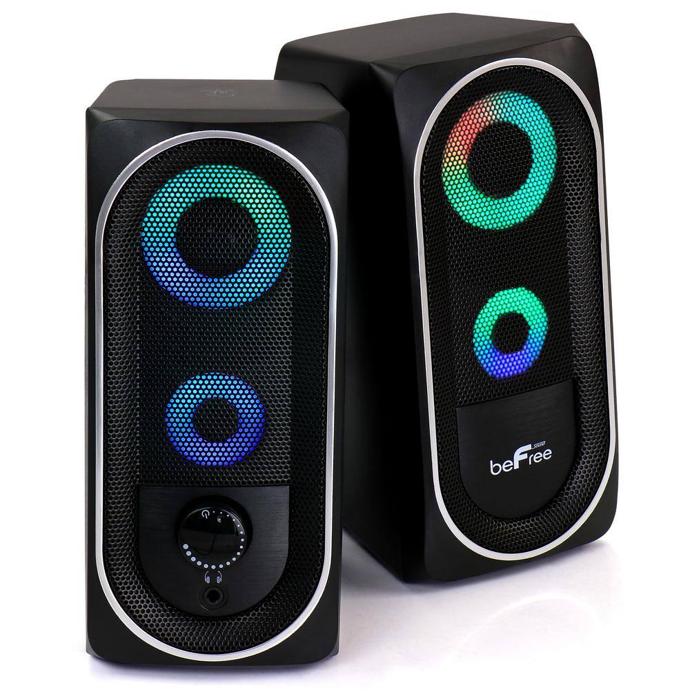 BEFREE SOUND 2.0 Computer Gaming Speakers with LED RGB Lights 985117831M