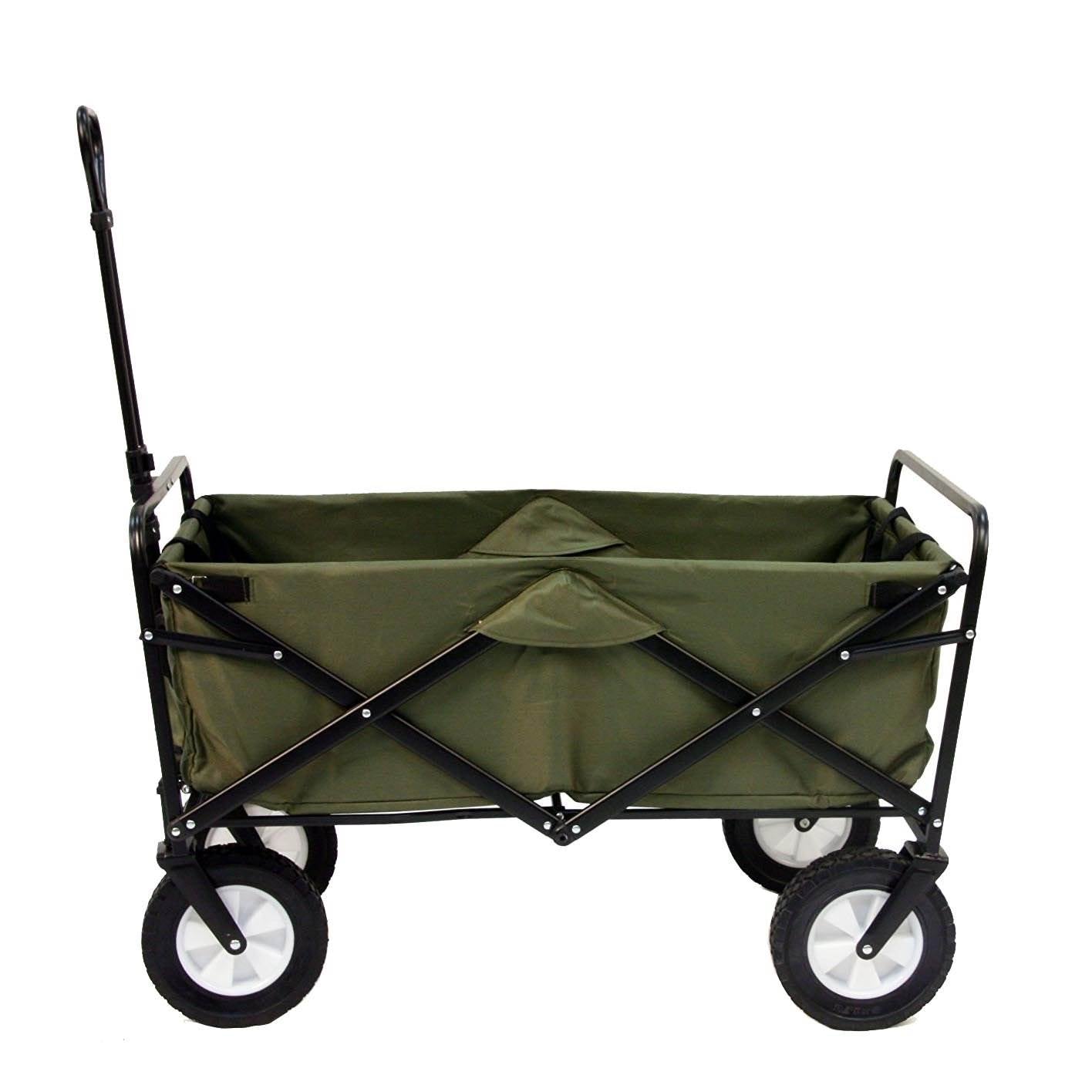 Mac Sports Collapsible Folding Steel Frame Garden Utility Wagon Cart (2 Pack)