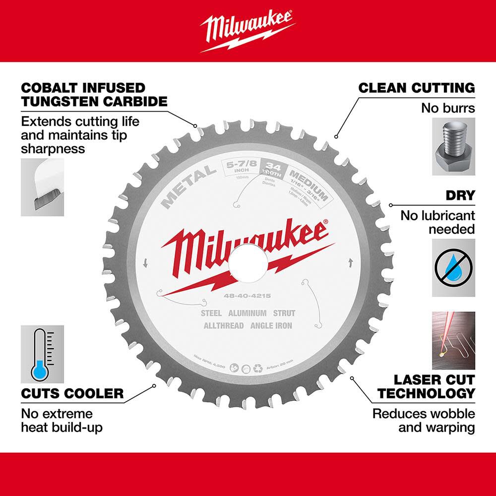 Milwaukee Metal Cutting Circular Saw Blade 48-40-4215M910 from Milwaukee