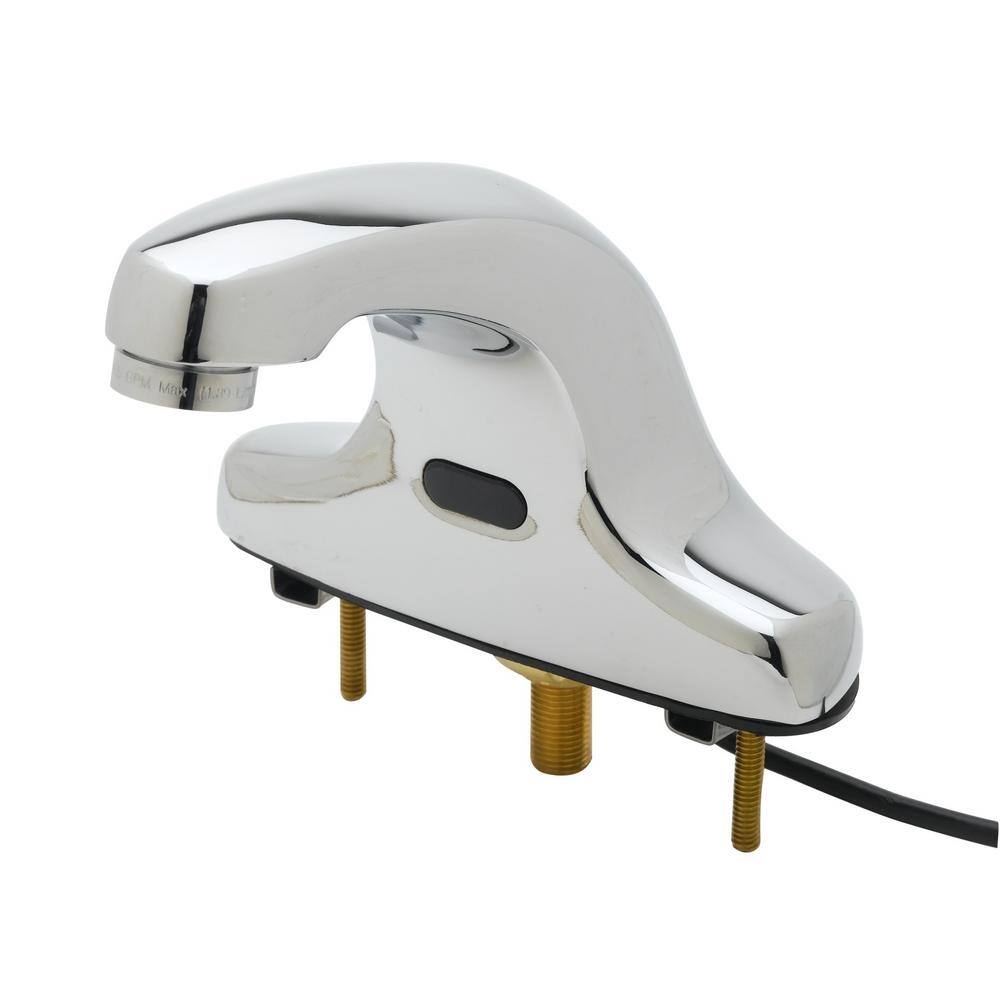 TS Sensor Touchless Faucet 4 in. Deck Mount Faucet in Polished Chrome Plated Brass 5EF-2D-DS-TMV