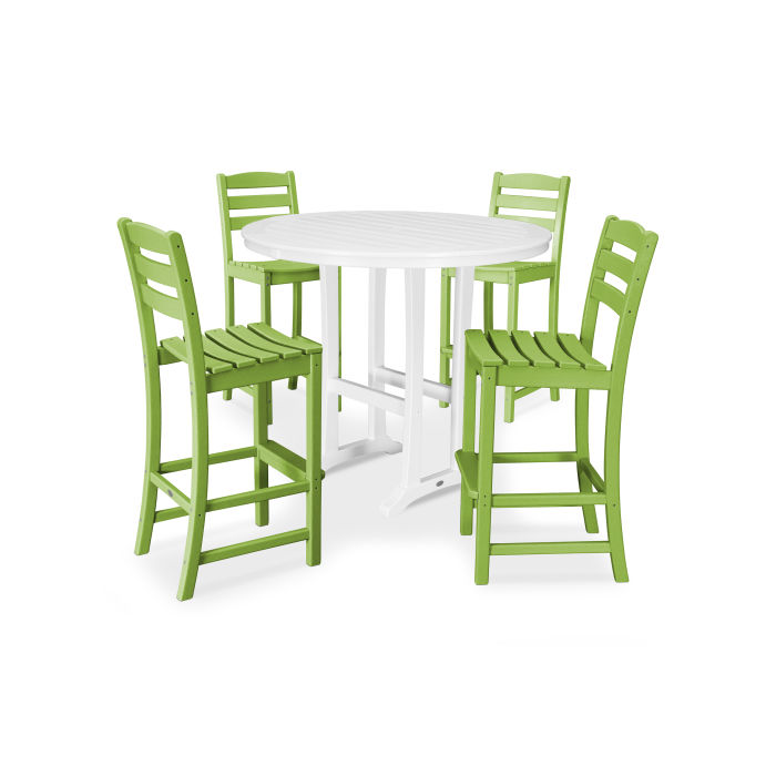 Polywood La Casa Café 5-Piece Side Chair Bar Dining Set PWS307-1