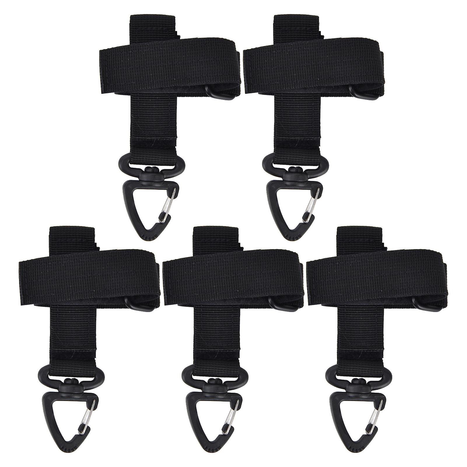 5pcs/set Multi Purpose Glove Hanging Buckle Adjustable Nylon Glove Hook Safety Clipblack