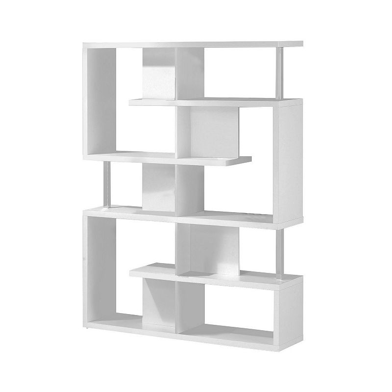 Splendid white bookcase With Chrome Support Beams